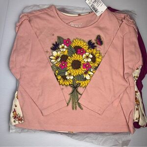 The Children's Place Pink Floral Baby Girls 3 pc Top Set size 18 - 24 months